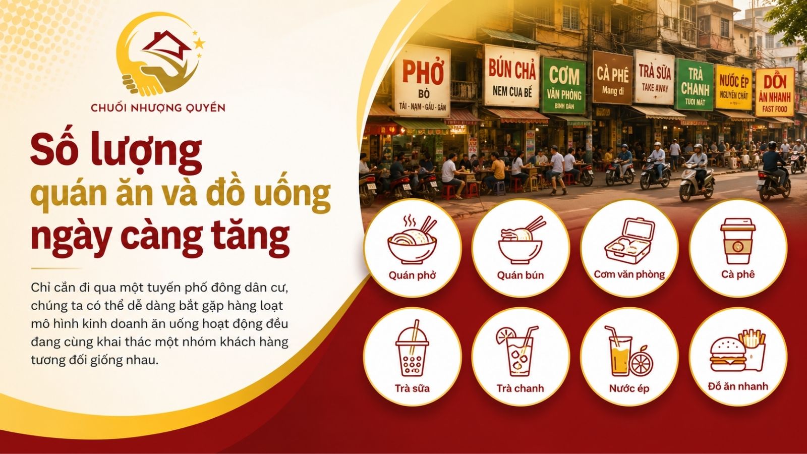 Số lượng quán ăn và đồ uống ngày càng tăng