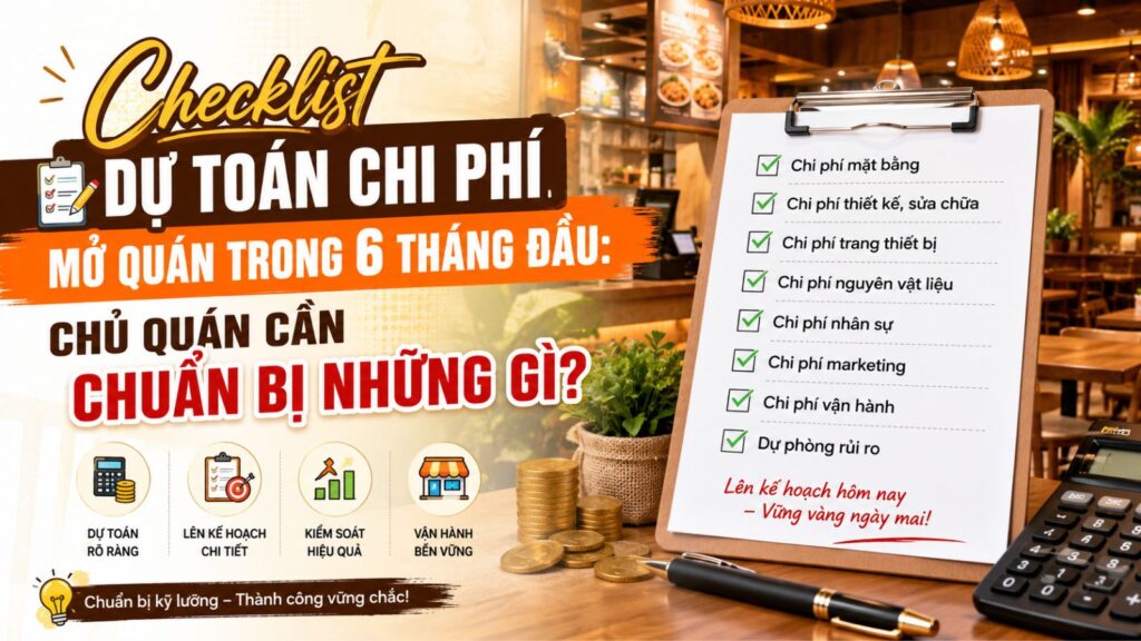 Checklist dự toán chi phí mở quán trong 6 tháng đầu: chủ quán cần chuẩn bị những gì?